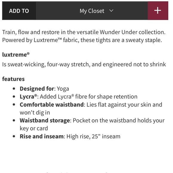 Lululemon Wunder Under HR Tight 28” *full on luxtreme black size 8 - Picture 3 of 8